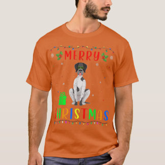 Camiseta Xmas Light German Shorired Pointer Dog Christma