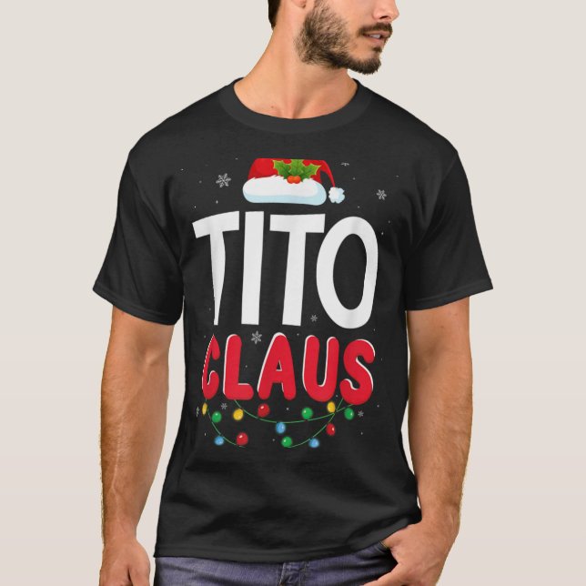 Camiseta Xmas Light Tito Santa Claus Christmas Matching Cos (Frente)