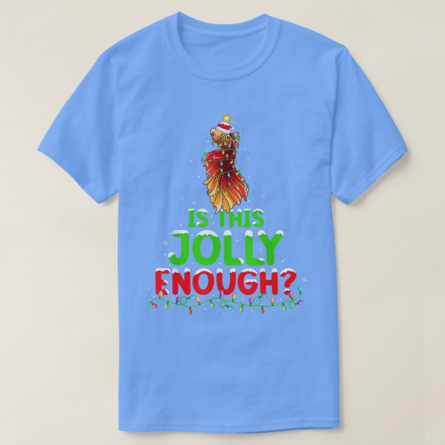 Camiseta Xmas Lighting É Suficiente Para Betta Fish Chri (Frente do Design)