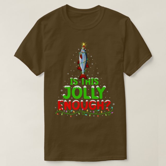 Camiseta Xmas Lighting É Suficiente Para Peixe De Barata (Frente do Design)