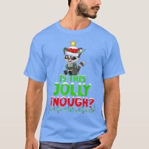 Camiseta Xmas Lighting É Um Jolly Chega De Raccoon