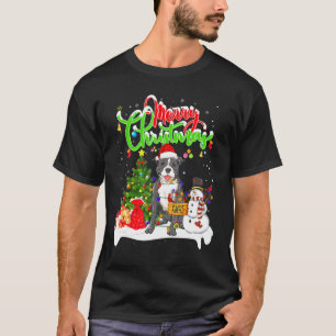 Camiseta Xmas Lighting Matching Papais noeis Staffordshire 