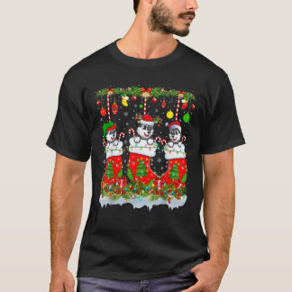 Camiseta Xmas Lighting Norwegian Elkhound Dog In Socks Chri