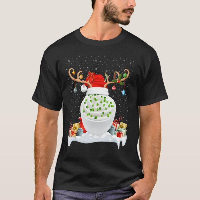 Camiseta Xmas Lighting Reindeer Santa Hat Sour Cream Cristo (Frente)