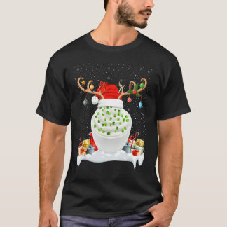 Camiseta Xmas Lighting Reindeer Santa Hat Sour Cream Cristo