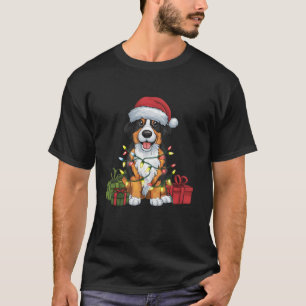 Camiseta Xmas Lighting Santa Hat Entlebucher Mountain Chris