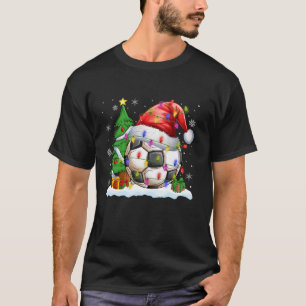 Camiseta Xmas Lighting Santa Hat Futebol de Natal