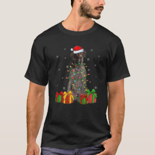 Camiseta Xmas Lighting Santa Hat — Ponteiro de Baixo