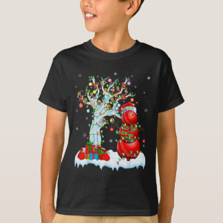 Camiseta Xmas Lighting Tree Funny Snowman Cricket Ll Christ