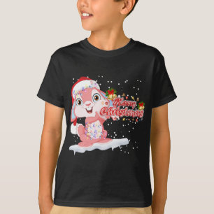Camiseta Xmas Lighting Tree Santa Hat Rabbit Bunny Christma