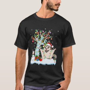 Camiseta Xmas Lighting Tree Santa Hat Sugar Glam Christma