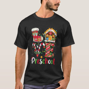 Camiseta Xmas Lights ama o Natal do professor na pré-escola