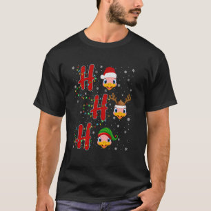 Camiseta Xmas Lights HO HO HO Ostrich Engraçado Natal Feio