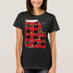 Camiseta Xmas Lights Red Buffalo Xadrez Panda Natal Paja
