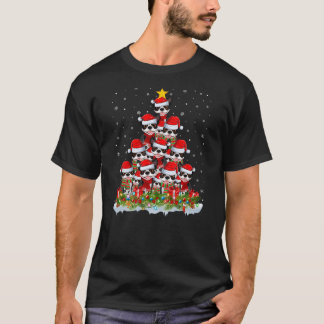 Camiseta Xmas Lights Santa Boston Terrier Dog Christmas Tre