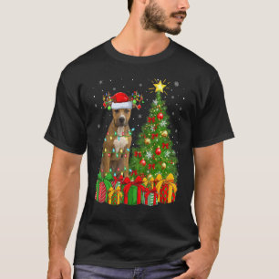Camiseta Xmas Lights Staffordshire Bull Terrier Dog Christm