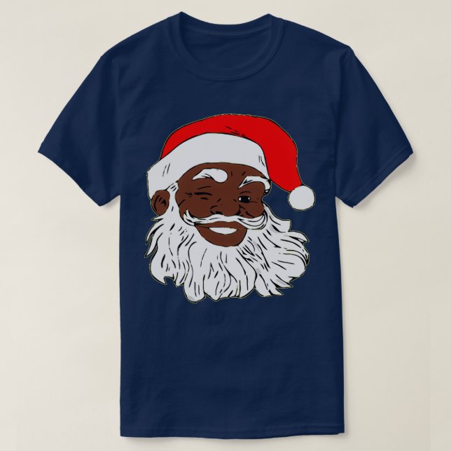 Camiseta XMAS Natal do Papai Noel Negro (Frente do Design)