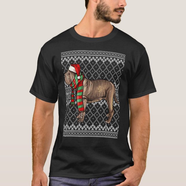 Camiseta Xmas Neapolitan Mastiff Santa Claus Hat Ugly Chris (Frente)
