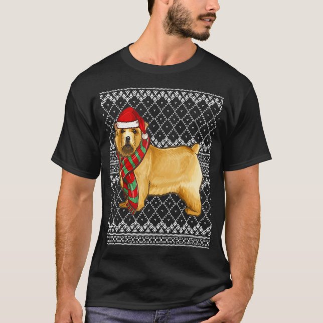 Camiseta Xmas Norwich Terrier Santa Claus Hat Ugly Christma (Frente)
