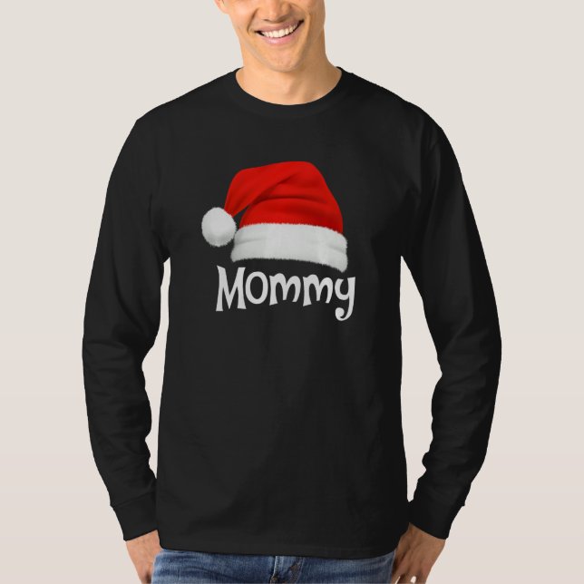 Camiseta Xmas Pajama Group Matching Mommy Christmas Hat (Frente)