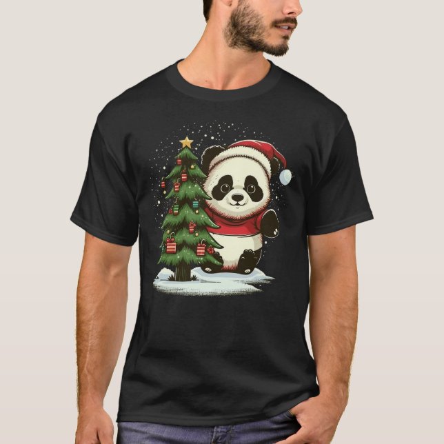 Camiseta Xmas Panda Santa on Christmas Panda (Frente)