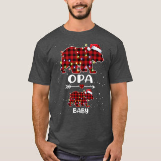 Camiseta Xmas Plaid Bear Opa Baby Polar Pregnancy Announcem
