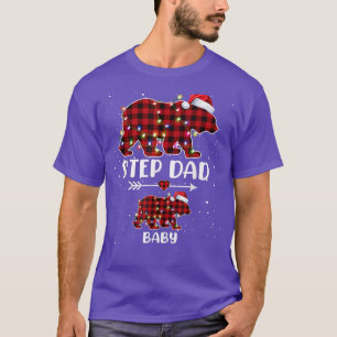 Camiseta Xmas Plaid Bear Step Dad Baby Polar Pregnancy Anno