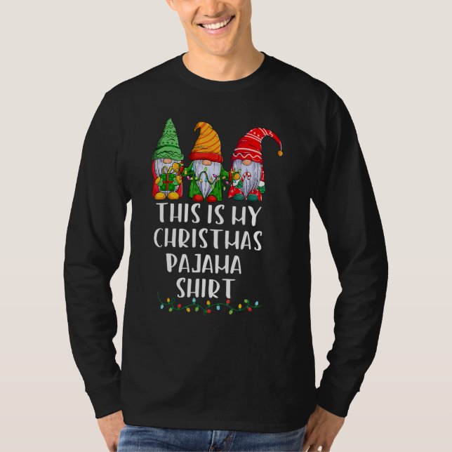 Camiseta Xmas Plaid  Three Gnome This Is My Christmas Pajam (Frente)