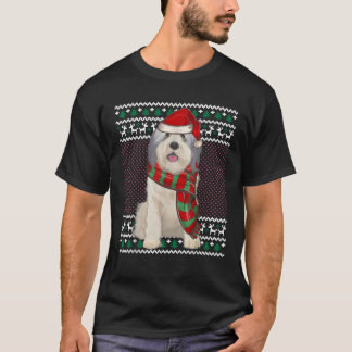 Camiseta Xmas Polish Lowland Sheepdog Dog Santa Hat Ugly Ch