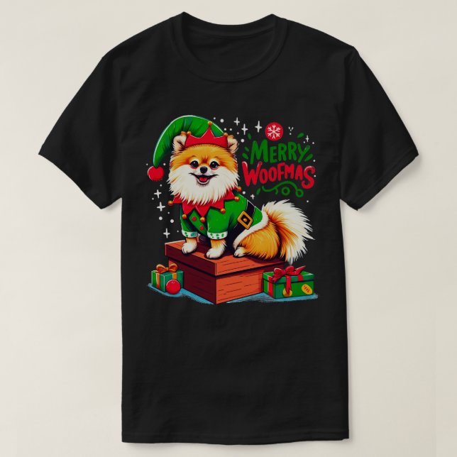 Camiseta Xmas Pomeraniano (Frente do Design)