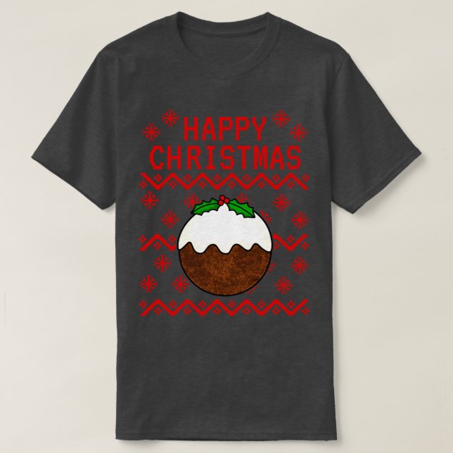Camiseta Xmas Pudim de Natal Feio (Frente do Design)