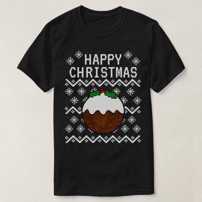 Camiseta Xmas Pudim de Natal Feio 1 (Frente do Design)