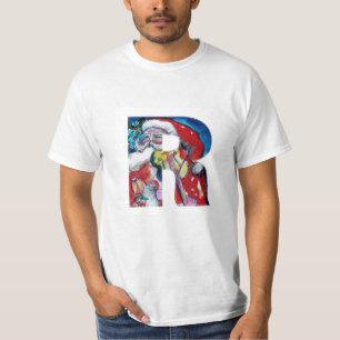 CAMISETA XMAS R LETTER /SANTA CLAUS COM VIOLINA MONOGRAMA