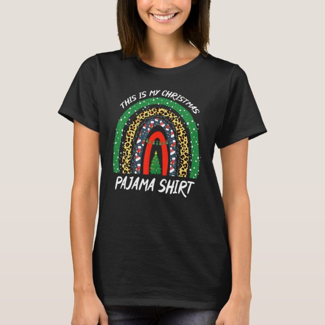 Camiseta Xmas Rainbow Matching Family Group My Christmas Pa (Frente)