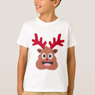 Camiseta xmas reindeer poo emoji