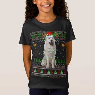 Camiseta Xmas Reindeer Santa Hat Excelente Pirinéus Ch Feia