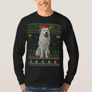 Camiseta Xmas Reindeer Santa Hat Excelente Pirinéus Ch Feia
