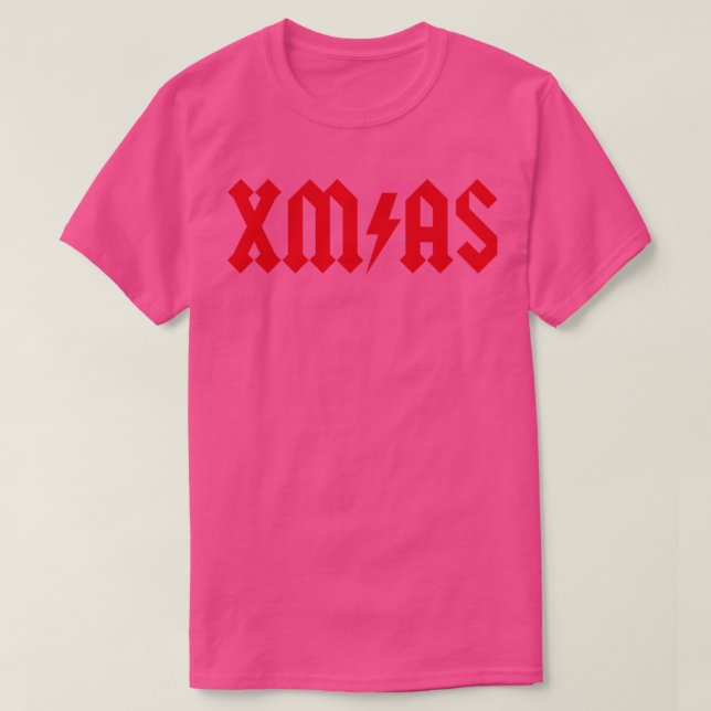 Camiseta Xmas Rock Roll Heavy Metal no Natal (Frente do Design)