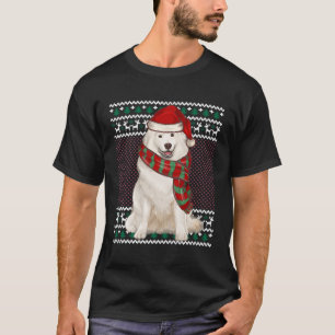 Camiseta Xmas Samoyed Dog Santa Hat Feia Natal