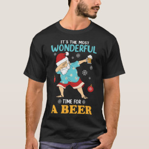 Camiseta Xmas Santa Claus Dab E Bebendo Beer Funny Wonde