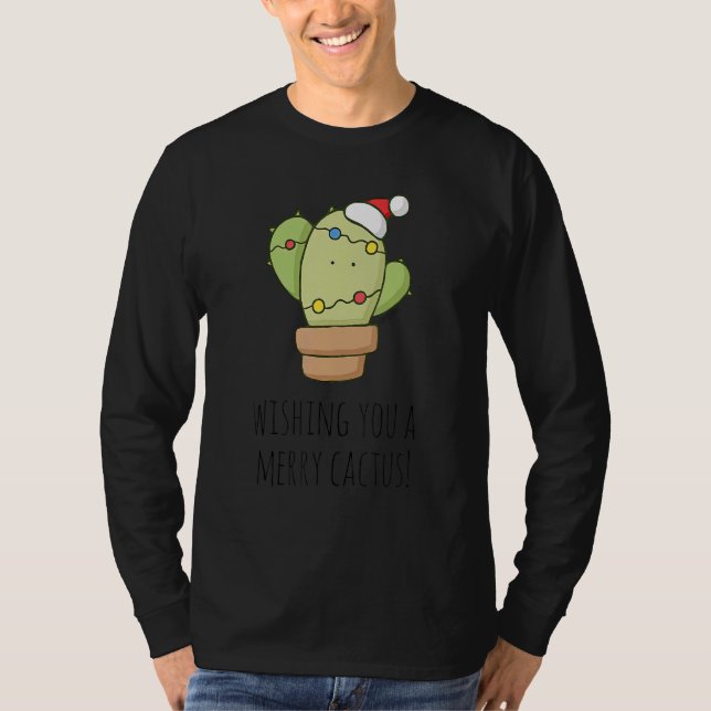 Camiseta Xmas Santa Hat Cactus  Graphic Christmas Family (Frente)