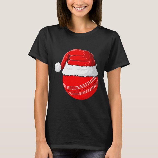 Camiseta Xmas Santa Hat Christmas Cricket  (Frente)