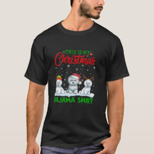 Camiseta Xmas Santa Hat Reindeer Bichon Frise Dog Natal