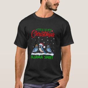 Camiseta Xmas Santa Hat Reindeer Blue Jay Bird Natal Pa