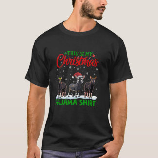 Camiseta Xmas Santa Hat Reindeer Okapi Natal Pajama
