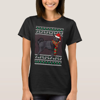Camiseta Xmas Schipperke Dog Santa Hat Feia Natal