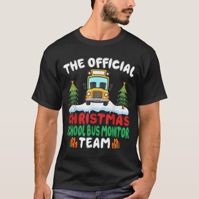 Camiseta Xmas School Bus Monitor Team - School Bus Monitor  (Frente)