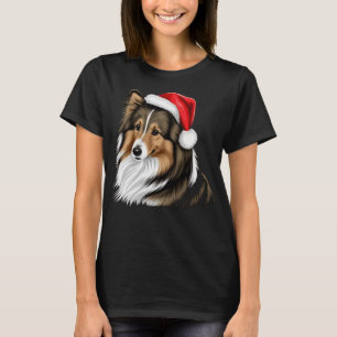 Camiseta Xmas Shetland Sheepdog Papais noeis na prateleira