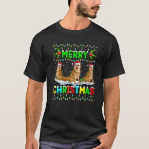 Camiseta Xmas Shiba Inu Dog Lighting Papais noeis Feliz Nat