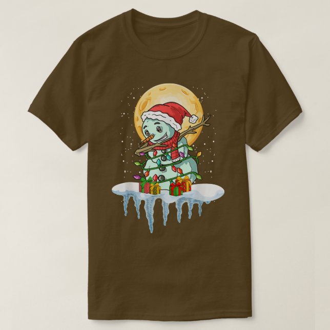 Camiseta XMas Snow Winter Winter Fairy Luzes Snowman Da (Frente do Design)